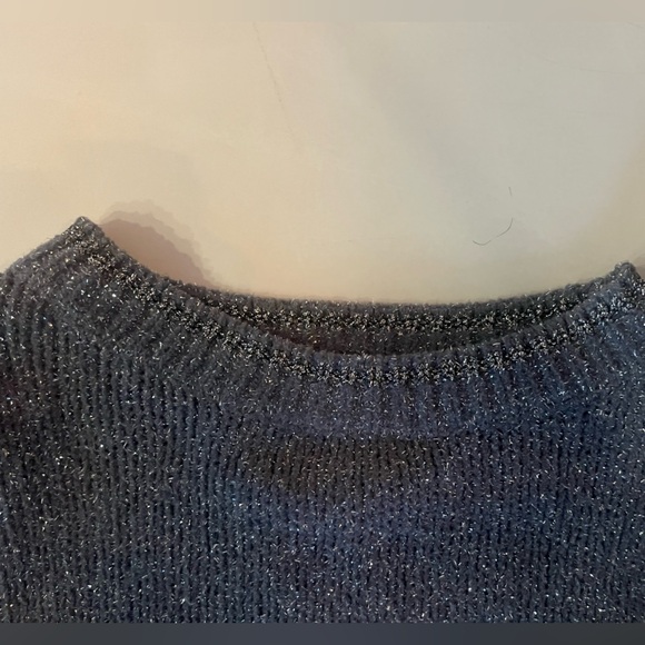 Zara Grey Silver  Crop Sparkle Sweater - Picture 6 of 11